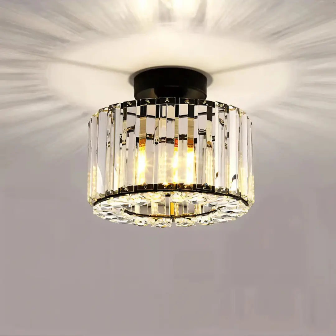 Modern crystal drum ceiling lamp