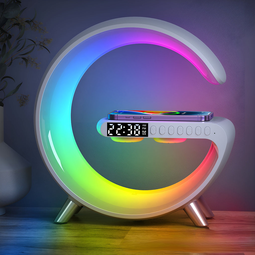 Modern wireless charging alarm clock for bedside table