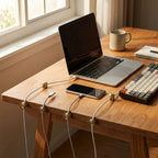 Modern desk cable organizer set of three holders