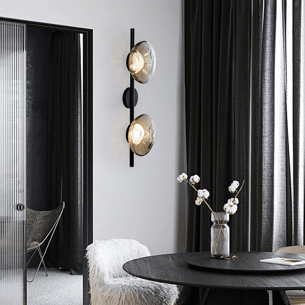 Modern two-point round vertical wall sconce | Sconce for the living room