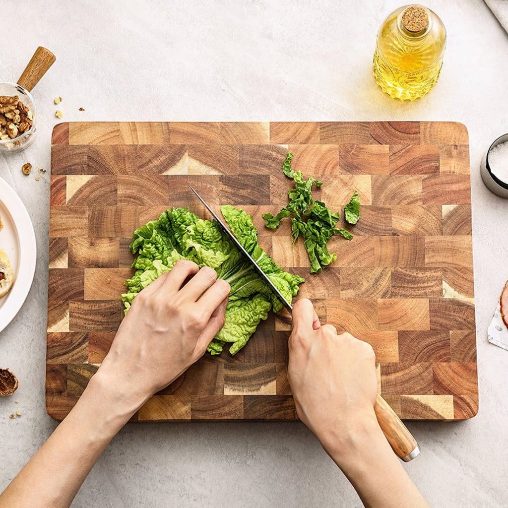 Butcher block kitchen cutting board