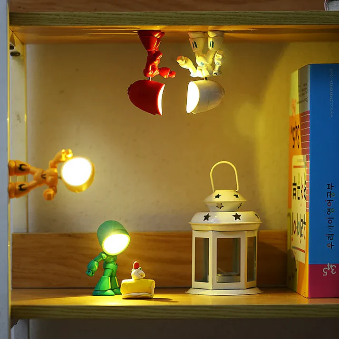 Dziecięca lampka stołowa robot regulowane światło nocne