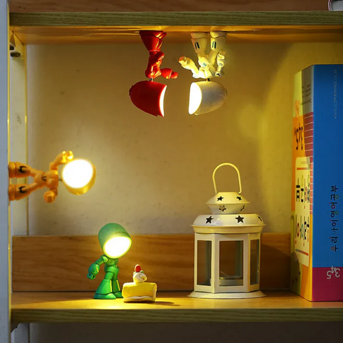 Dziecięca lampka stołowa robot regulowane światło nocne