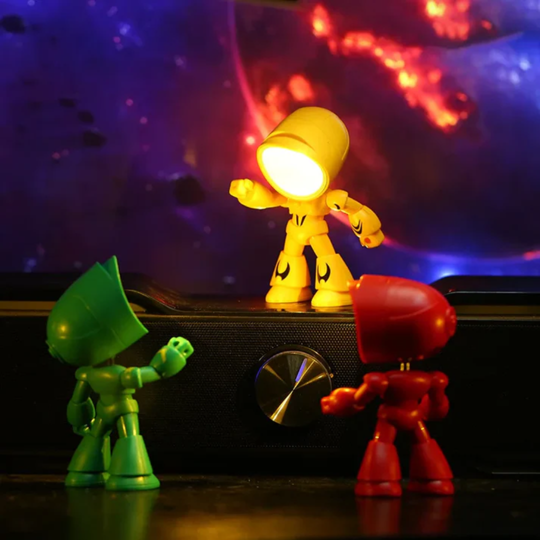 Dziecięca lampka stołowa robot regulowane światło nocne