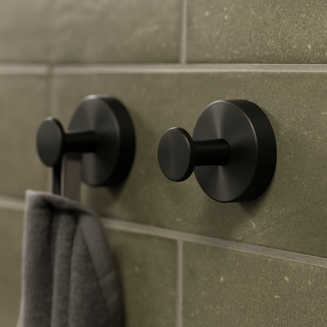 Modern self-adhesive wall hook for bathrooms, no drilling required