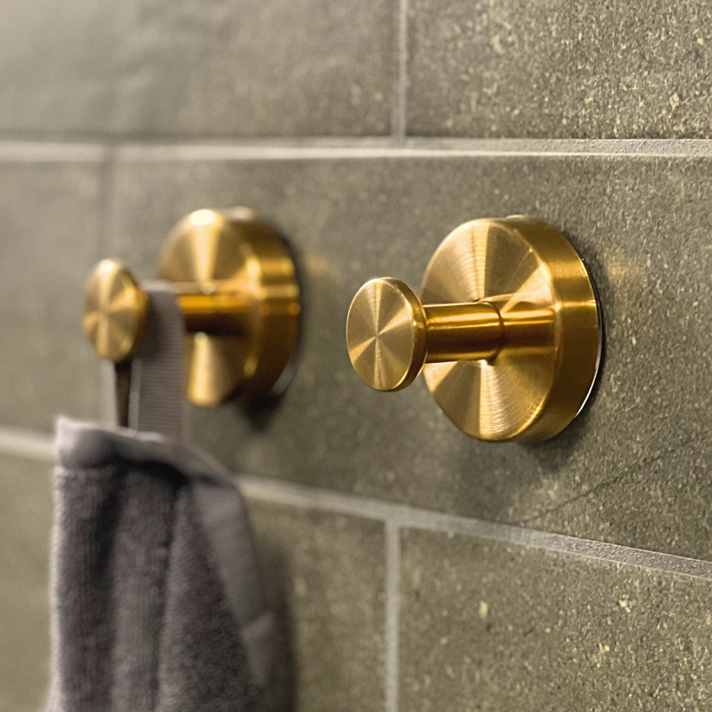 Modern self-adhesive wall hook for bathrooms, no drilling required