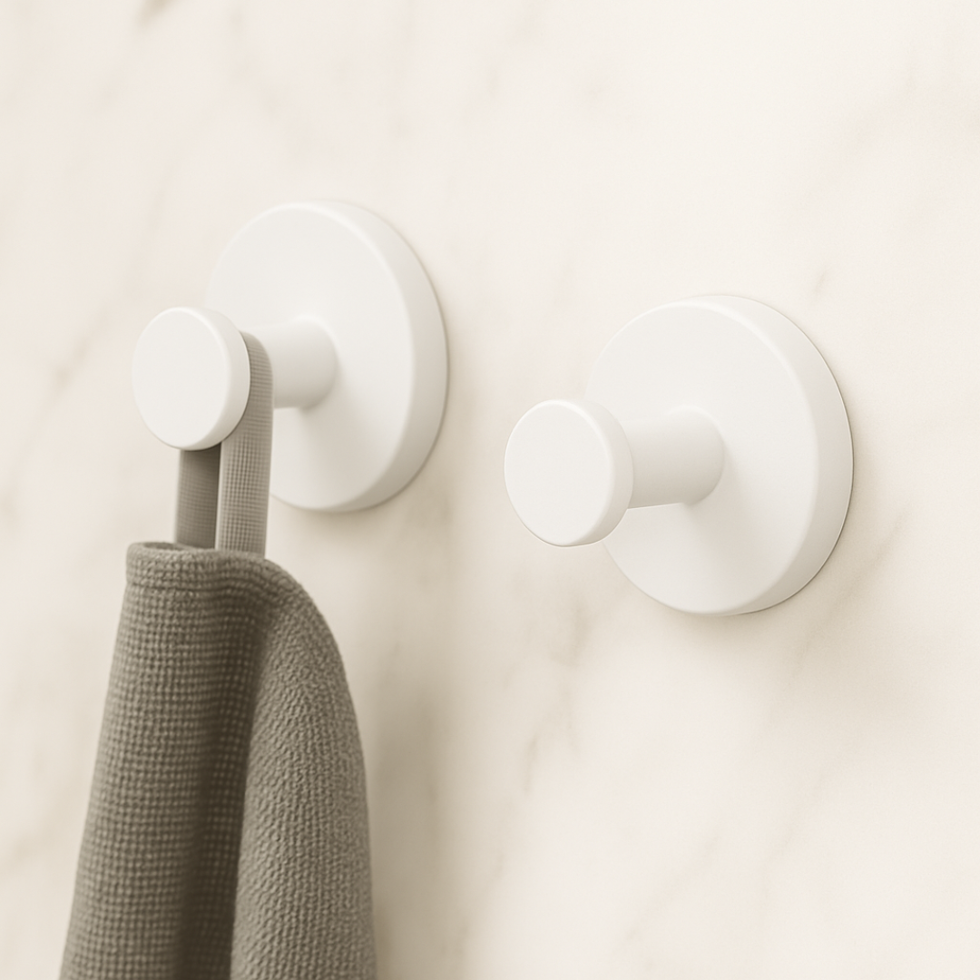 Modern self-adhesive wall hook for bathrooms, no drilling required