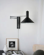 Adjustable wall lamp with movable arm
