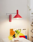 Adjustable wall lamp with movable arm