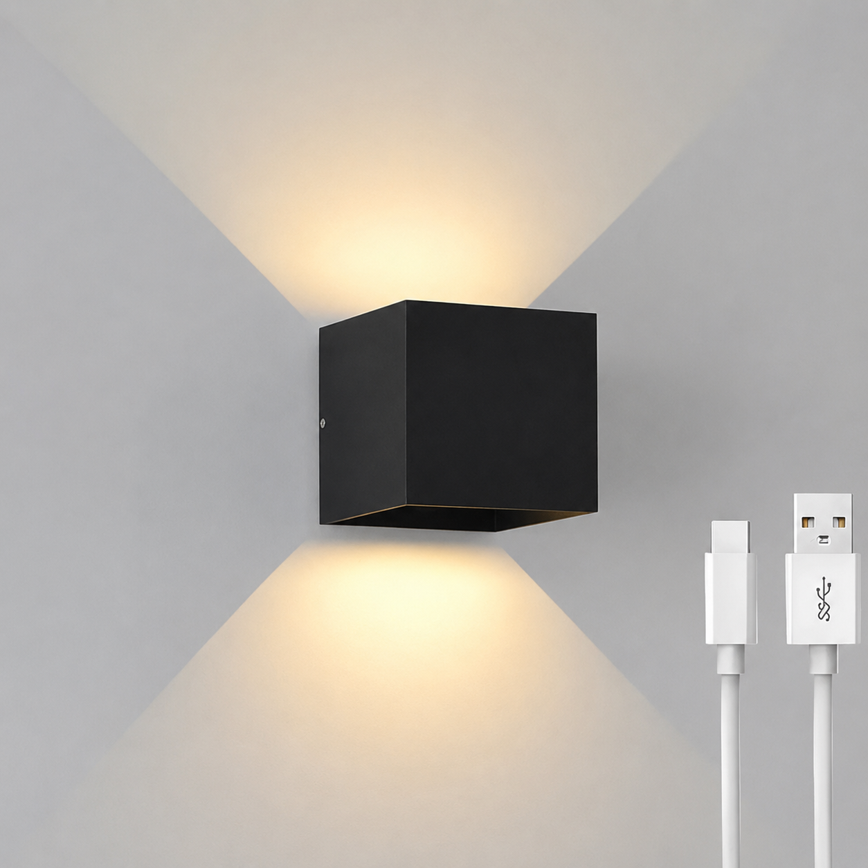 Lampa ścienna LED nowoczesna kostka