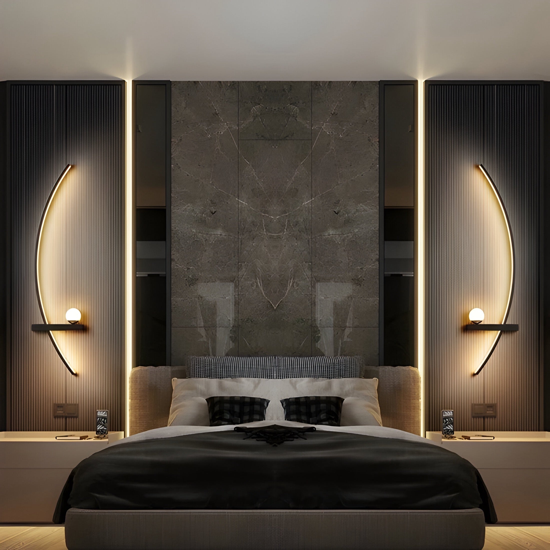 Lampa ścienna LED zakrzywiona design
