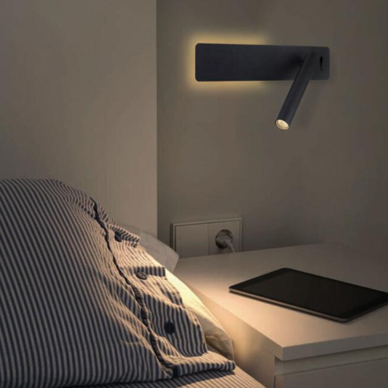 Modern adjustable LED wall reading lamp