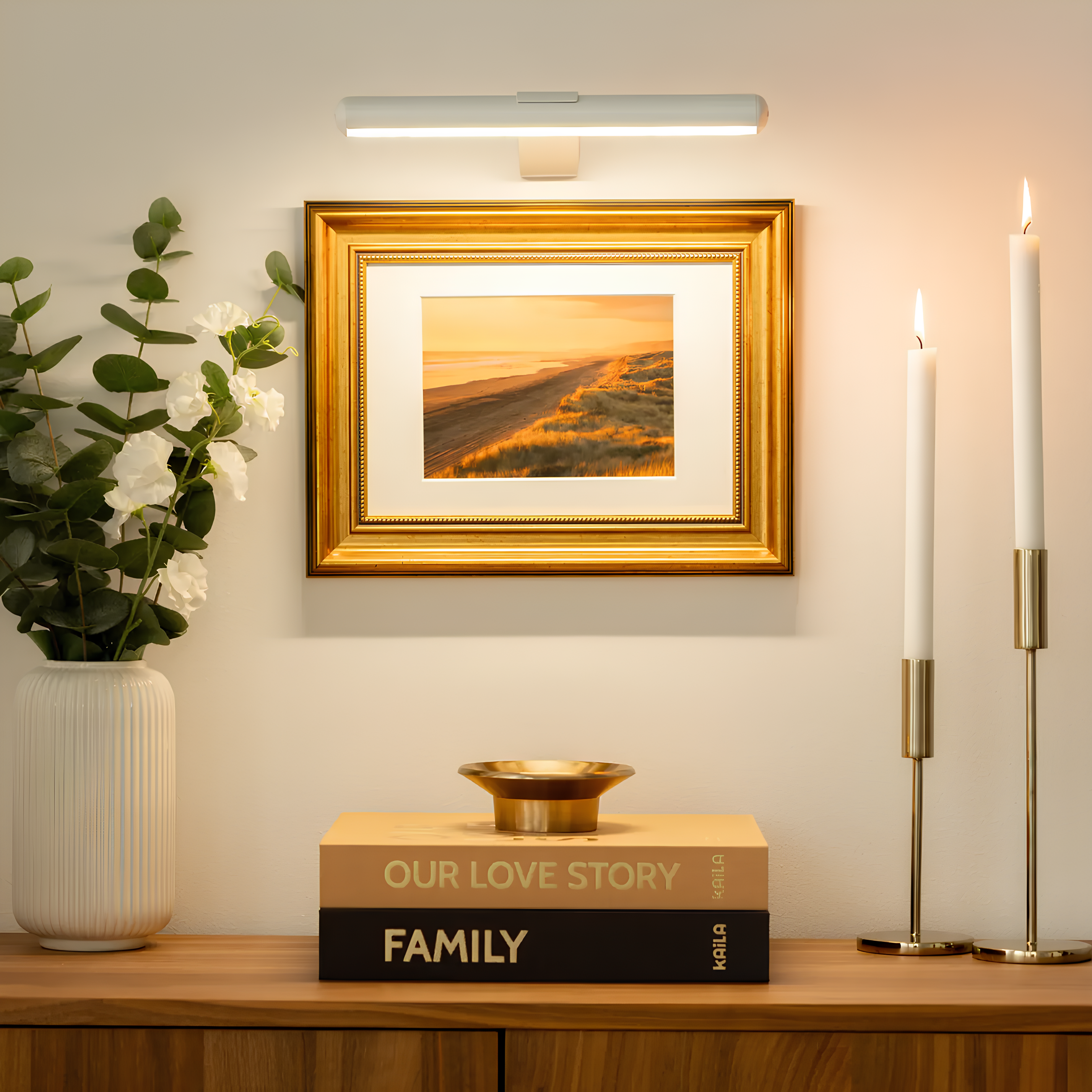 Wireless adjustable LED wall lamp for pictures