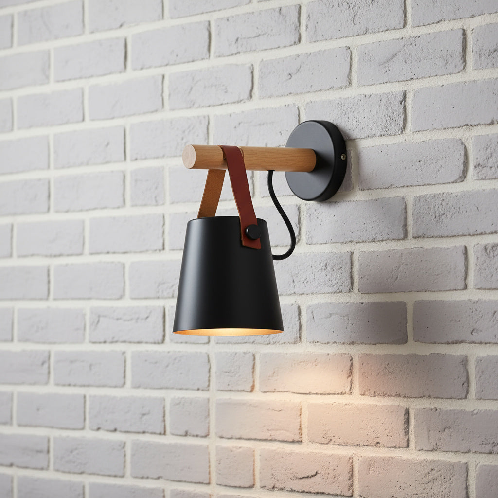 Lampa ścienna nordycka drewniana LED design