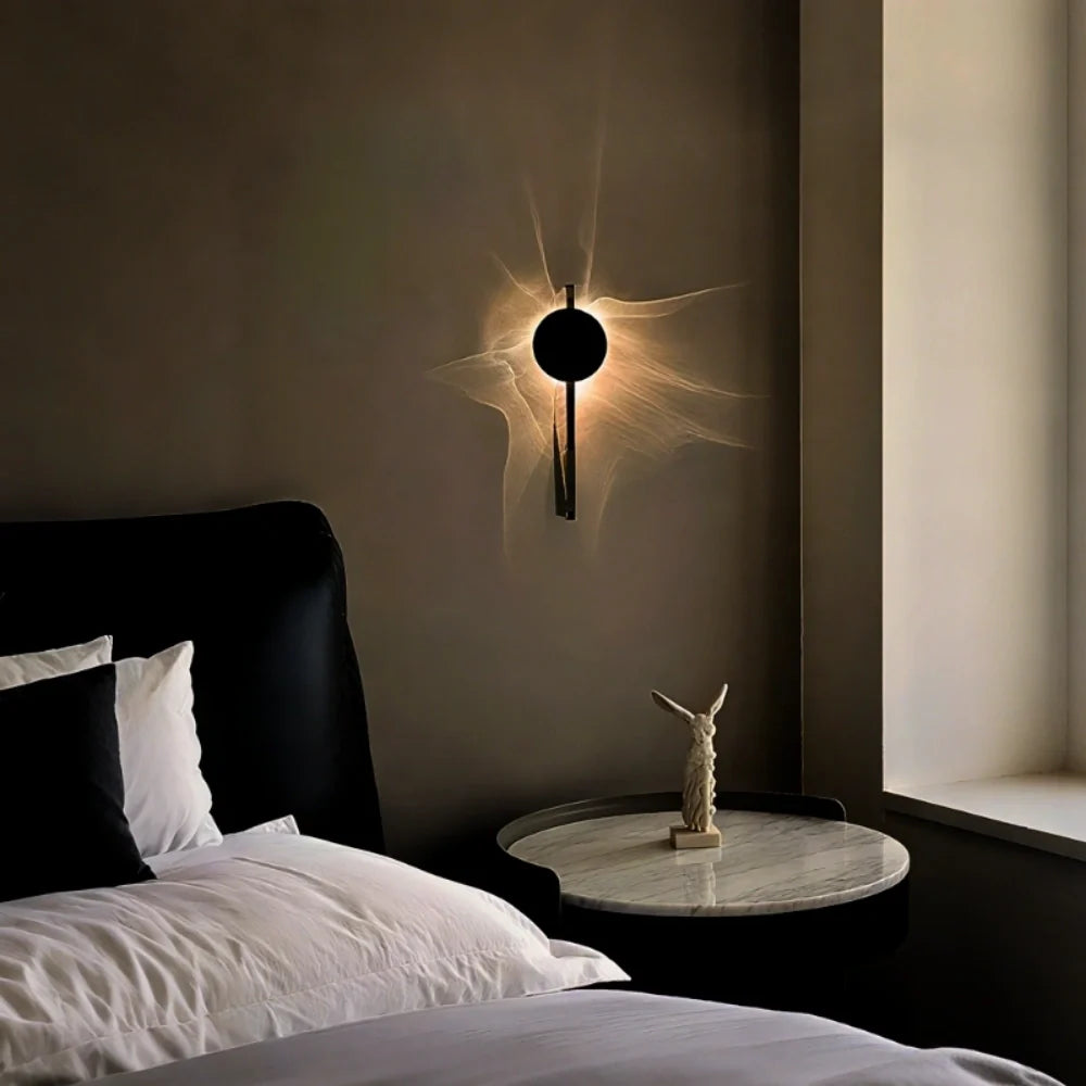 Lampa ścienna nowoczesna LED dekoracyjna artystyczna czarna