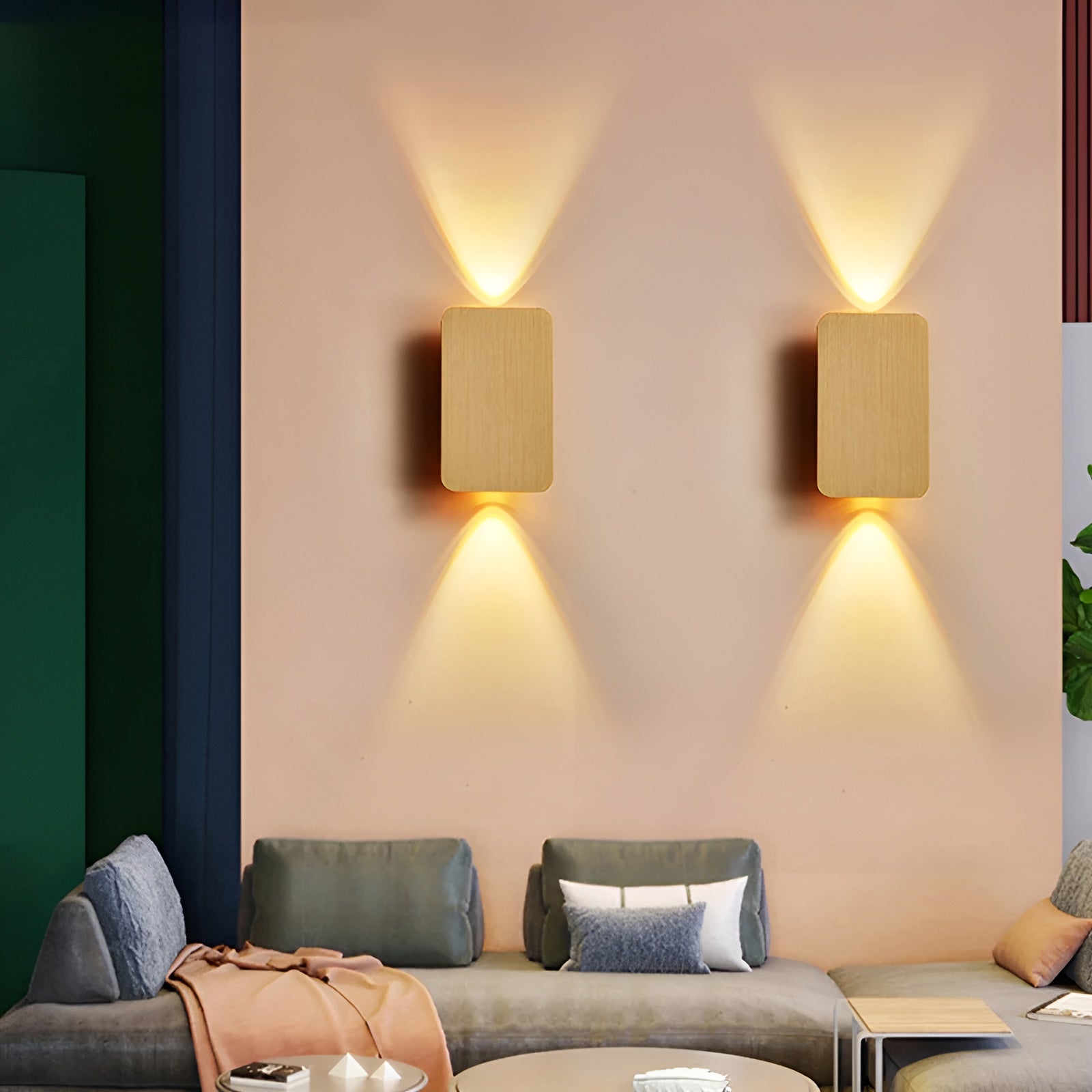 Lampa ścienna nowoczesna led prostokątna góra dół