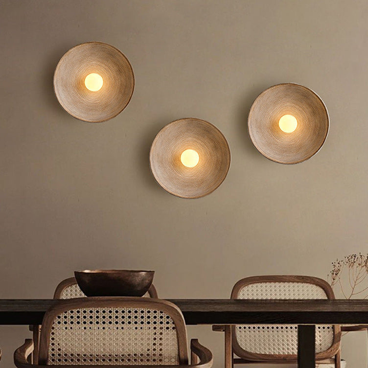 Lampa ścienna nowoczesna okrągła teksturowana minimalistyczna