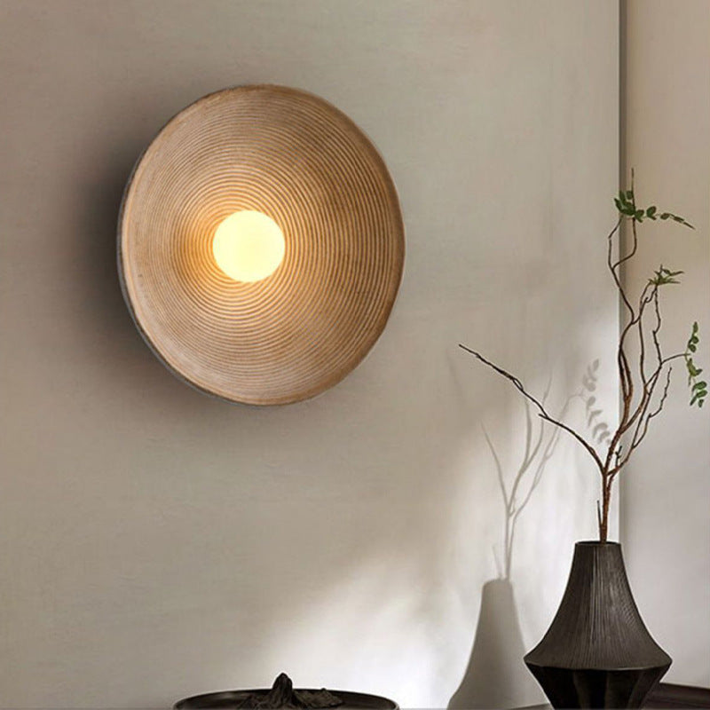 Lampa ścienna nowoczesna okrągła teksturowana minimalistyczna