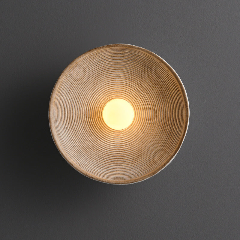 Lampa ścienna nowoczesna okrągła teksturowana minimalistyczna