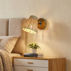Lampa ścienna rustykalny pleciony abażur