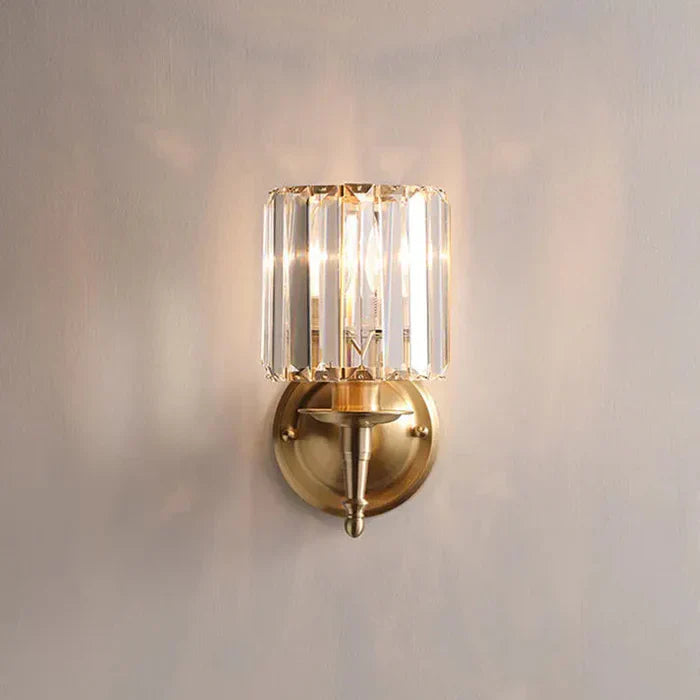 Lampa ścienna złota kryształowa elegancka
