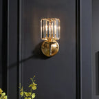 Lampa ścienna złota kryształowa elegancka