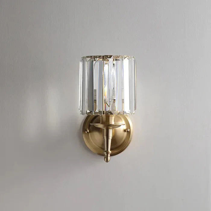 Lampa ścienna złota kryształowa elegancka