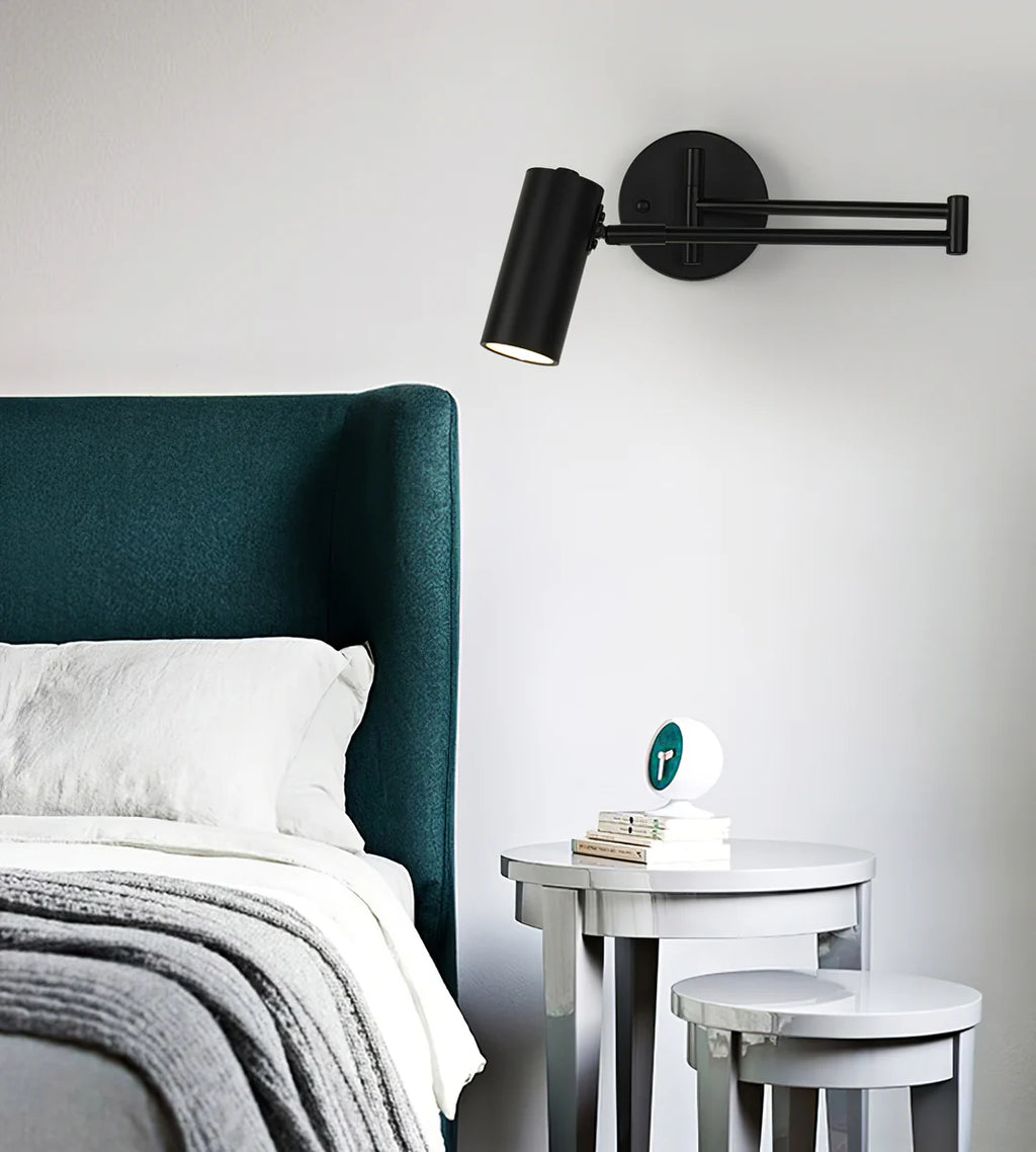 Lampa ścienna z ruchomym ramieniem nowoczesna do łóżka led