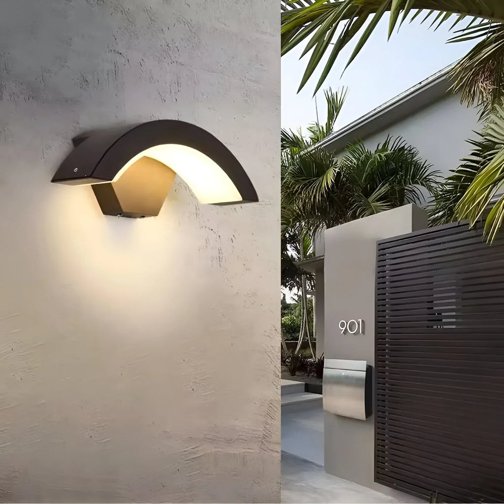 Black outdoor LED wall lamp with motion sensor