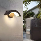 Black outdoor LED wall lamp with motion sensor
