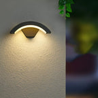 Black outdoor LED wall lamp with motion sensor