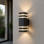 Lampa ścienna zewnętrzna led nowoczesna czarna góra dół