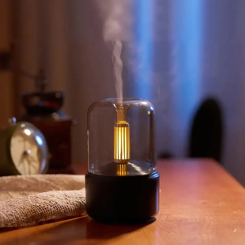 Lampa dyfuzor aromatu nowoczesna płomień świecy