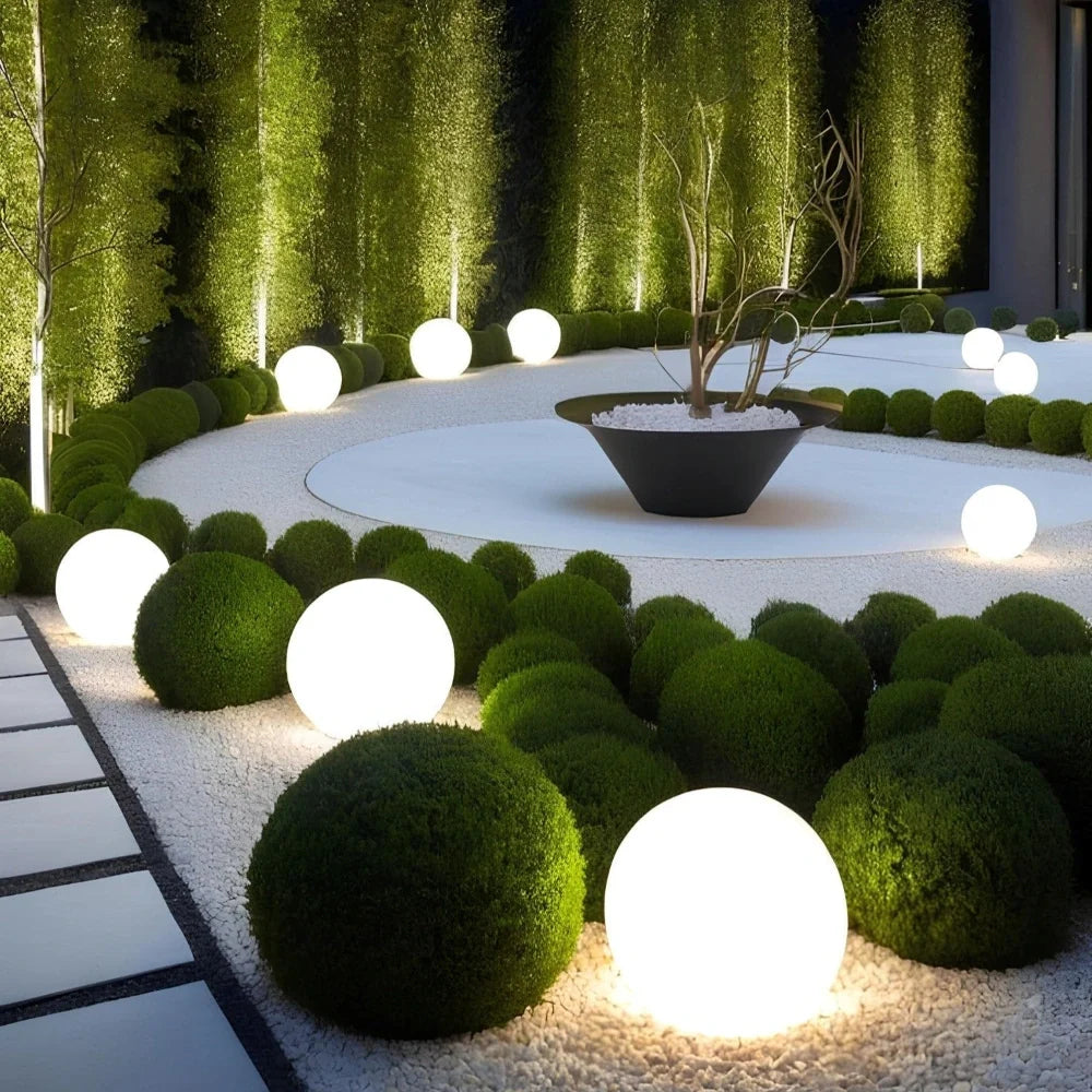 Modern round solar outdoor LED garden lamp