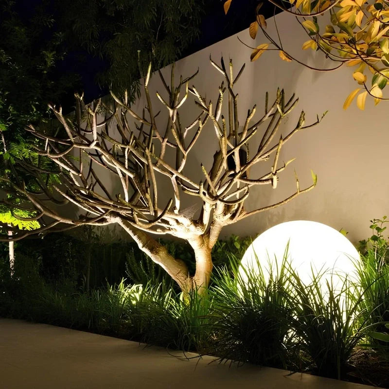 Modern round solar outdoor LED garden lamp