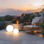 Modern round solar outdoor LED garden lamp