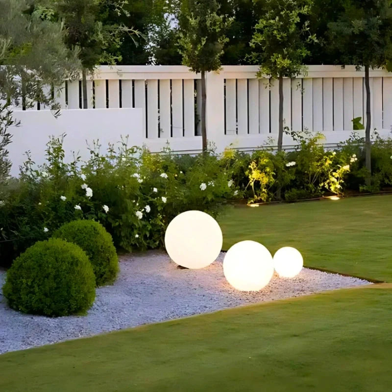 Modern round solar outdoor LED garden lamp