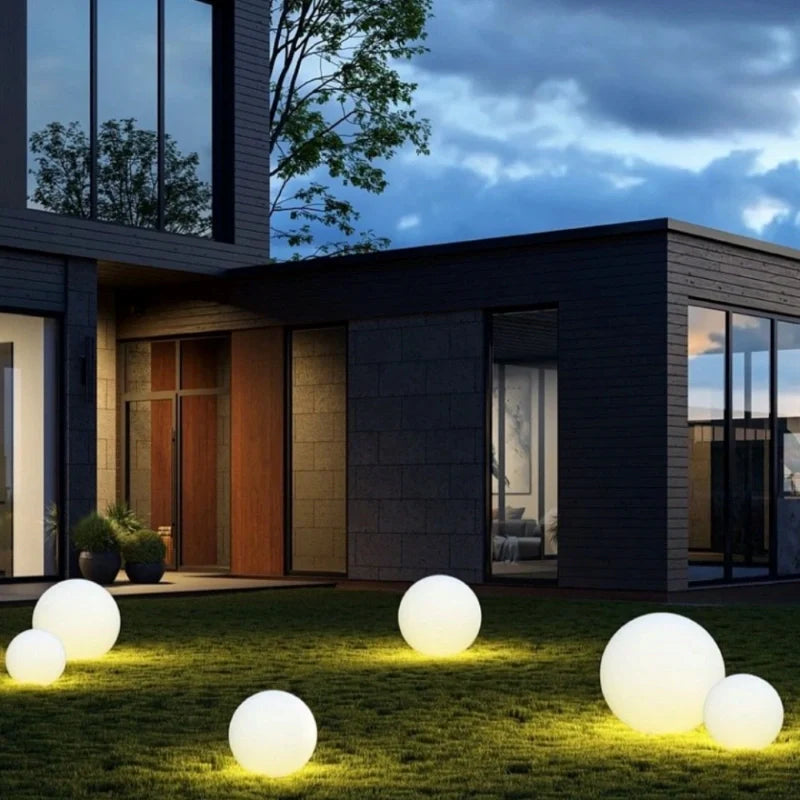 Modern round solar outdoor LED garden lamp