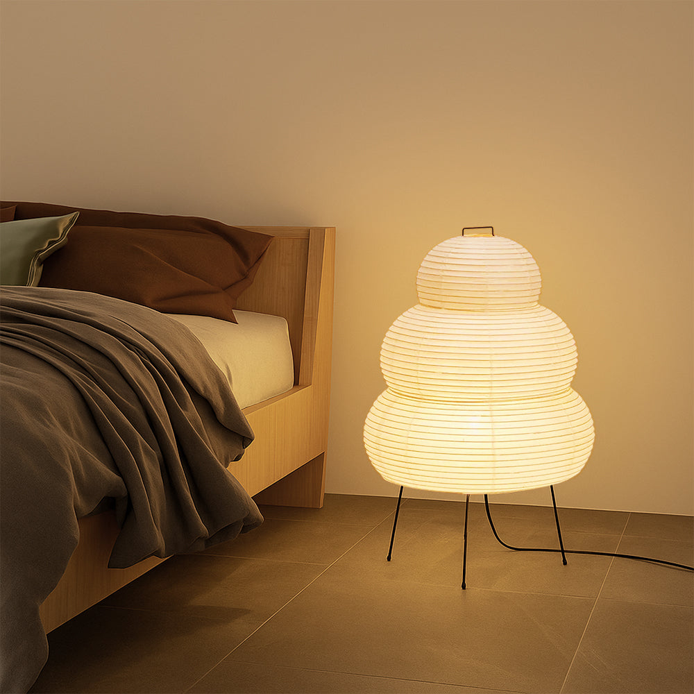 Minimalist Layered Japandi LED Floor Lamp