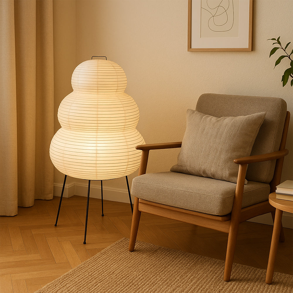 Lampa podłogowa LED japandi warstwowa minimalistyczna