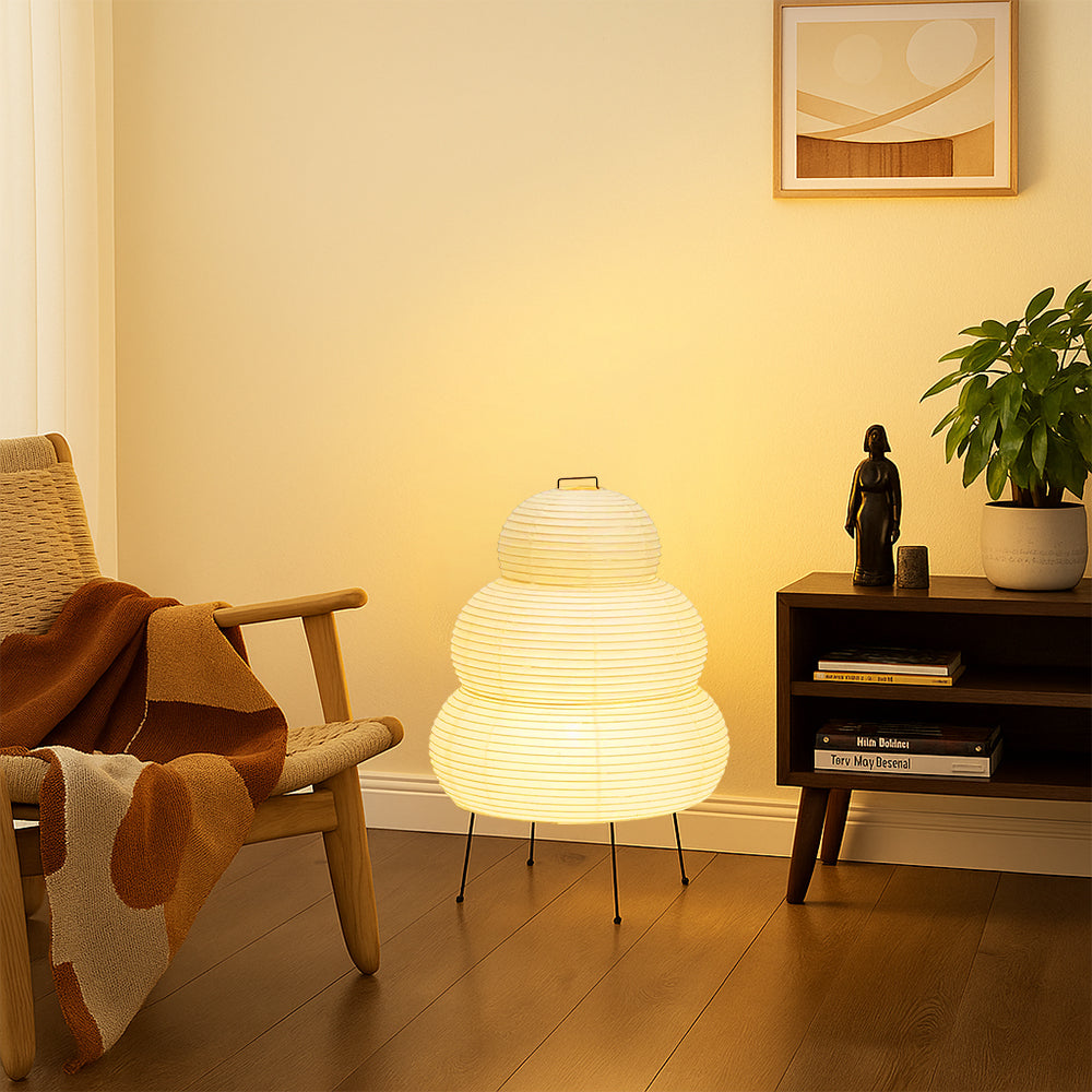 Minimalist Layered Japandi LED Floor Lamp