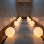 Lampa podłogowa minimalistyczna kula LED