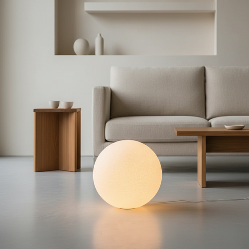 Lampa podłogowa minimalistyczna kula LED