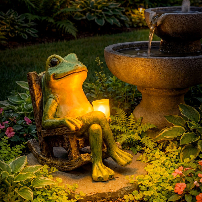 Frog decorative outdoor solar garden lamp waterproof