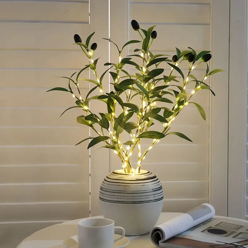 Lampa stołowa LED dekoracyjna gałązka oliwna