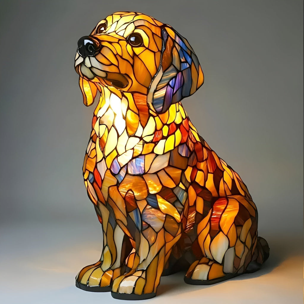 Lampa stołowa LED dekoracyjna mozaika labrador retriever