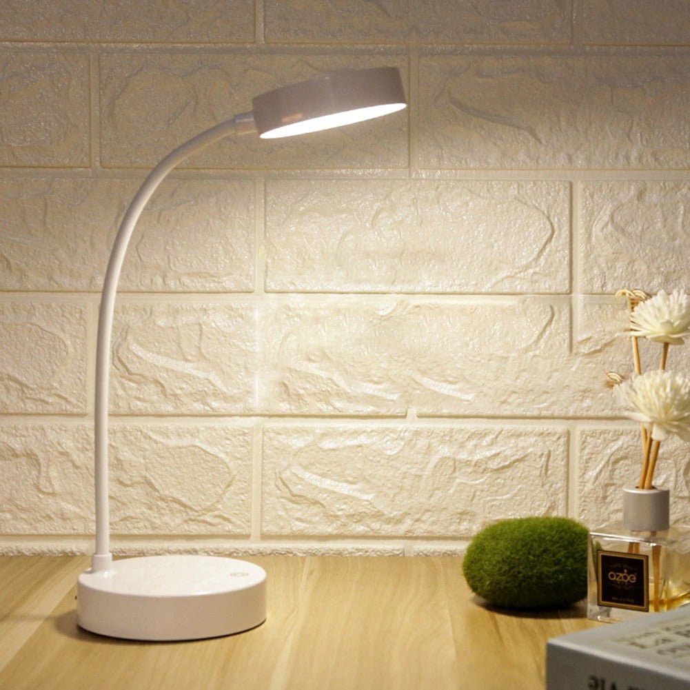 Lampa stołowa LED nowoczesna elastyczna minimalistyczna biała