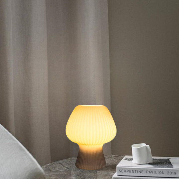 Lampa stołowa LED plisowany styl grzybkowy