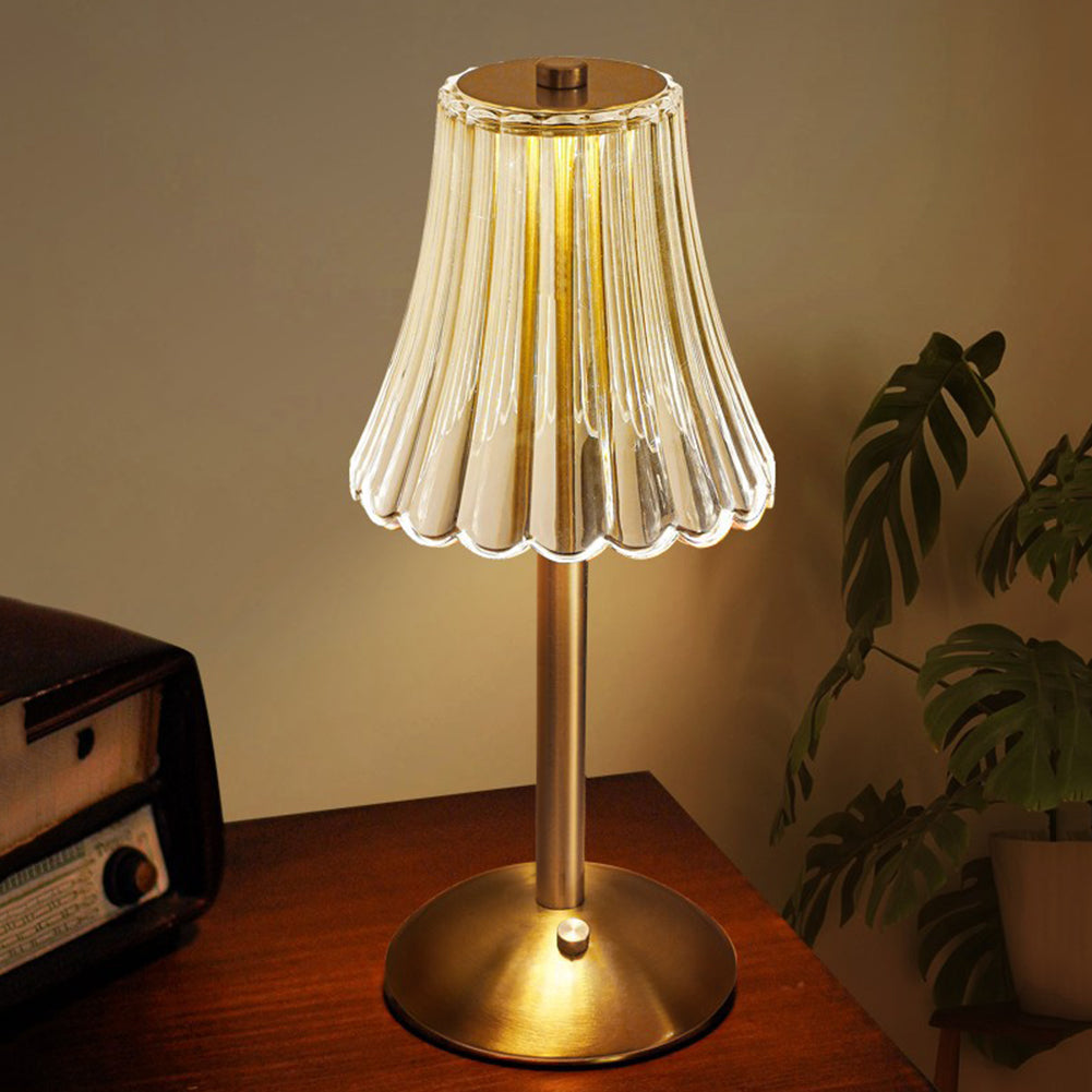 Lampa stołowa dekoracyjna LED złoty elegancki design