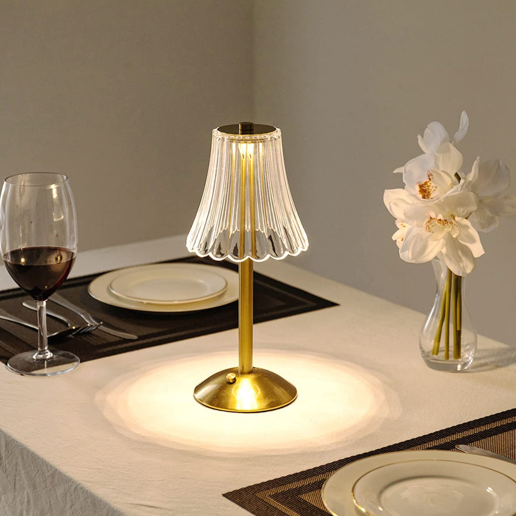 Lampa stołowa dekoracyjna LED złoty elegancki design